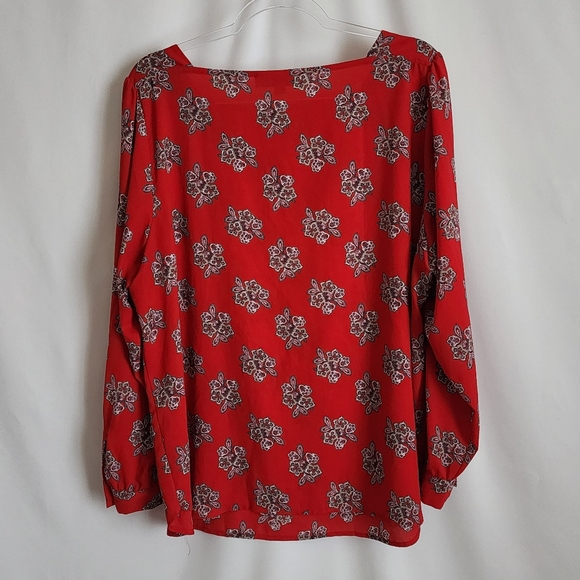 LOFT Tops - Loft Square Neck Floral Print Plus Size Blouse 18